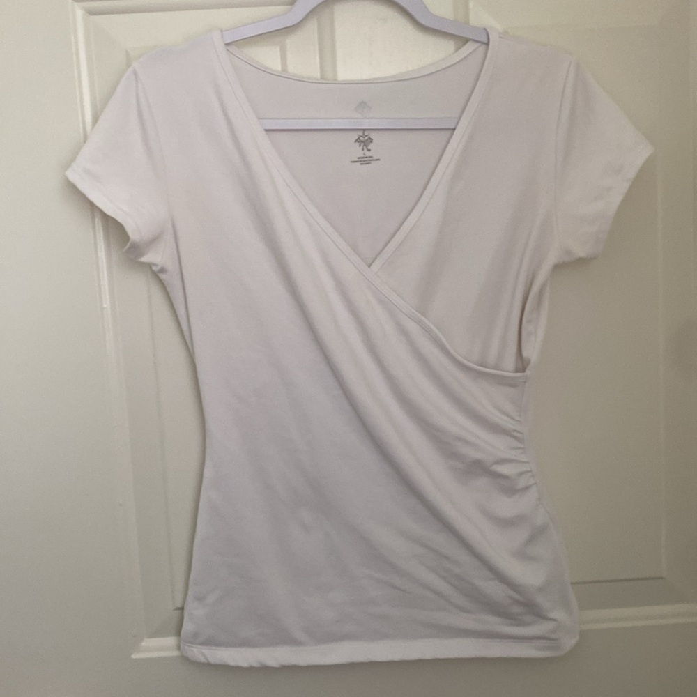 Prana White Wrap Yoga Performance Top. Size Large. Made in USA - Picture 7 of 7